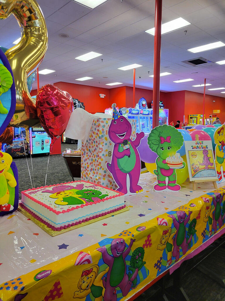 4 - Barney theme for a 2 year old girl - Food & Dessert Table