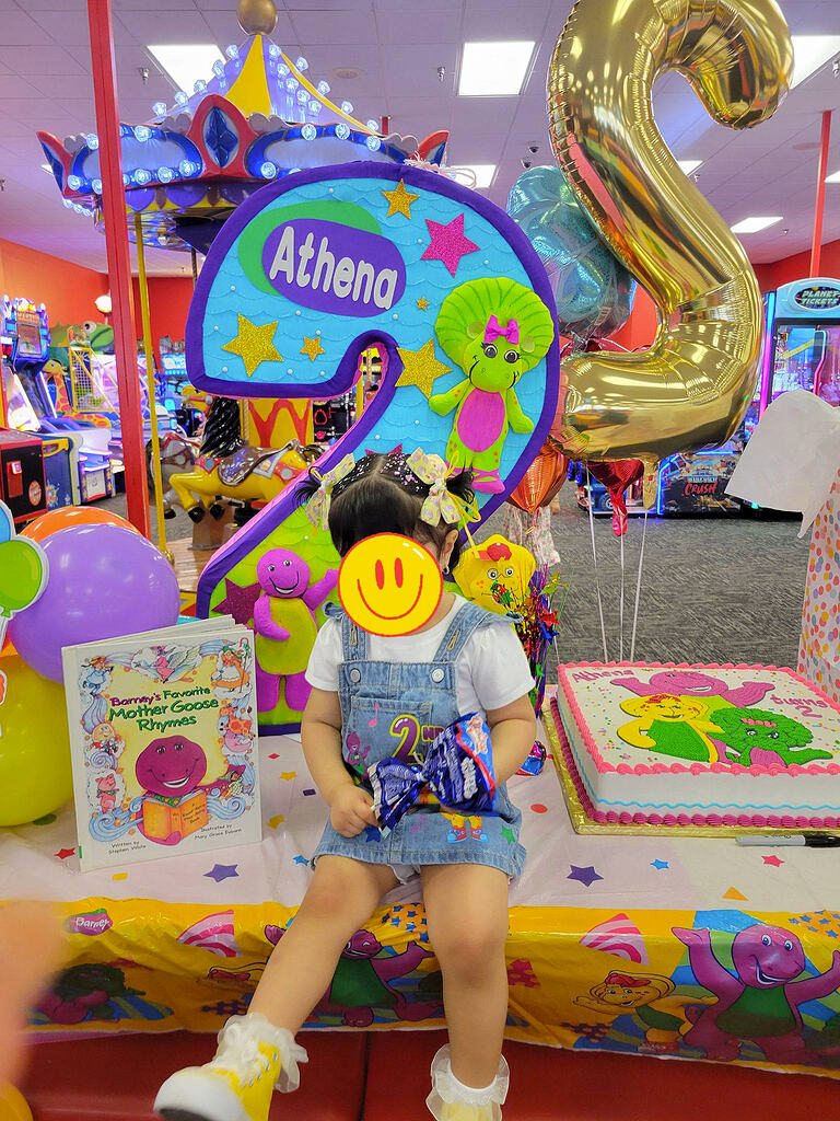 3 - Barney theme for a 2 year old girl - Photo Area