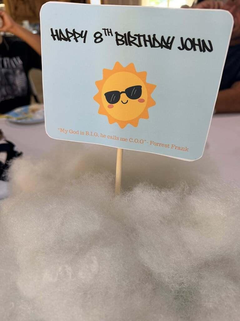 5- Child of God for 8 year old boy - Seating Area - Table Centerpiece